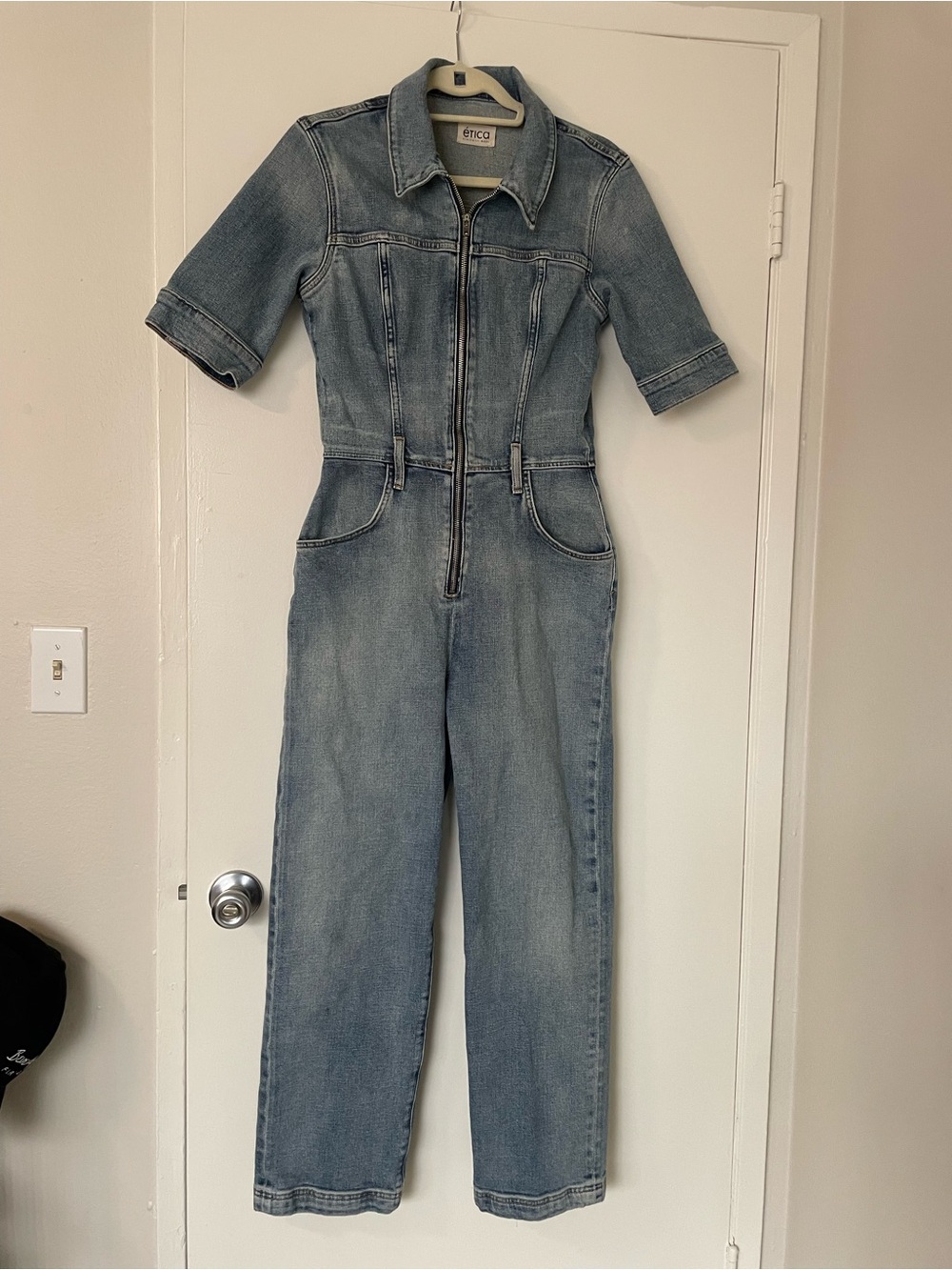 Etica Light Blue Denim Jacket with Front Zip